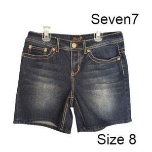 Seven7 Women's Jean Shorts Denim Stretch Blue Jean Shorts 6" inseam Size 8 NWOT